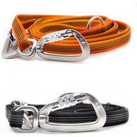 Dreifach Verstellbare Hunde Leine Gummiert Mit Sicherheitskarabiner Breite 15 Mm Länge 3 Meter Doppelleine von TwinkysDogStyleDE