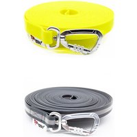 Schleppleine Hundeleine Wasserabweisendes Beschichtetes Gurtband 20 Mm Breit Schwarz Refl. & Neon Gelb Mit Handschlaufe Sicherheitskarabiner von TwinkysDogStyleDE