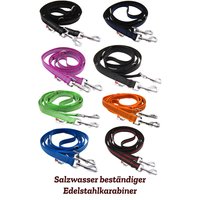 Verstellbare Hunde Leineedelstahl Karabiner Gummiert Breite 20 Mm Länge 3 Meter Doppelleine von TwinkysDogStyleDE