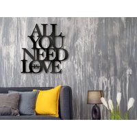 All You Need Is Love Holzschild, Holz Wanddekoration, Wandschild, Liebe Gedicht Wandkunst, Liebesschild, Küche Wandkunst von TwinsUniqueHomeDecor