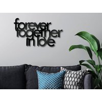 Forever Together in Love Holz Wandschild, Schlafzimmer Wanddekoration, Kaffee Wandkunst, Wohnzimmer Geschenk Zur Wohnungseinführung von TwinsUniqueHomeDecor