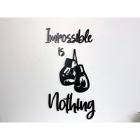 Impossible Is Nothing Holz Wanddekoration, Wandschild, Individuelle Wand Worte, Wohnzimmer Dekor, Gym Wall Art, Sport Club Wanddekoration von TwinsUniqueHomeDecor