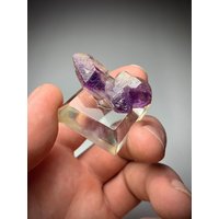 Geätzt Double Terminated "Barbell" Zepter Amethyst Exemplar. Blauer Blitz Erongo Provinz. Namibia. Hoch Unikate von Twinstibnite