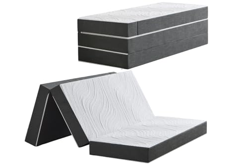 Twirest Klappmatratze Faltbare Gästematratze 60 x 190 x 7 cm Waschbar & Klappbar 4-teilige Faltmatratze mit abnehmbarem Bezug für Reisen Camping Gästebett Grau Twirest Klappmatratze Faltbare Gästematratze 60 x 190 x 7 cm Waschbar & Klappbar 4-teilige Faltmatratze mit abnehmbarem Bezug für Reisen Camping Gästebett Grau von Twirest