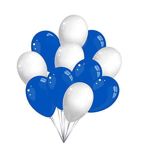 Premium Luftballons in Weiß Blau - Made in DE - 100% Naturlatex & 100% biologisch abbaubar - 50 Stück - Geburtstag Party Karneval - für Helium geeignet - twist4® von Twist4