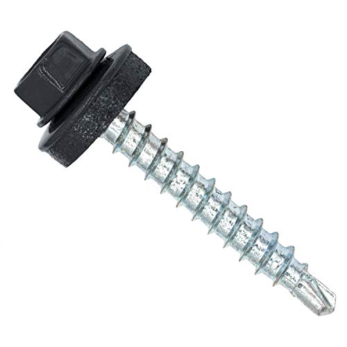 Color-Head Trapezblechschrauben 100 Stück, Farbe Anthrazitgrau RAL7016, 4,8x35mm, Bohrschrauben, Blechschrauben mit EPDM-Unterlegscheibe, Dachschrauben verzinkt für Trapezblech & Blechdach von Twistec