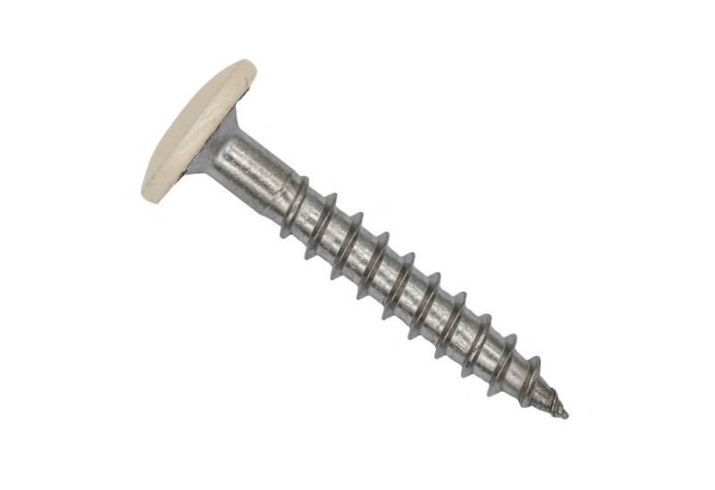 Twistec Fassadenschraube TWISTEC Trespo-Fassadenschrauben 4,8x38mm Cremeweiß RAL 9001 100 St., Edelstahl A2, hohe UV-Beständigkeit von Twistec