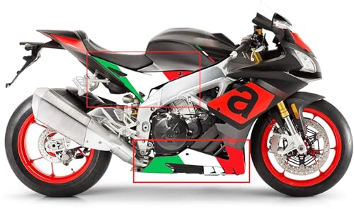 Grafik-Aufkleber-Set für italienische Superbike-Motorräder RSV4, Bauchverkleidung und Seitenaufkleber im italienischen Stil, flache Farben, 2016-18 (passt möglicherweise auch auf andere Baujahre) von Twisted Melon
