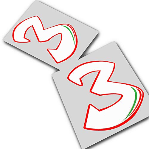 Twisted Melon Max Biaggi Nummer 3 Weiß Motorrad Racer Grafiken x 2 Stück Twisted Melon Max Biaggi Nummer 3 Weiß Motorrad Racer Grafiken x 2 Stück von Twisted Melon