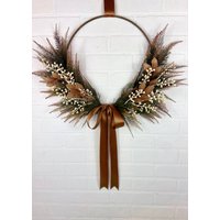 Herbst Beeren Haustürkranz, Weißer Kranz, Neutraler Blatt Moderne Bauernhaus Wand Dekoration, Kupfer Ganz Saison Hoop Kranz von TwistedPineWreaths