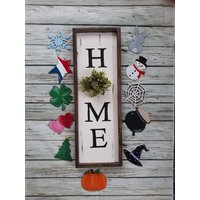 Homeboard Mit Austauschbaren Aussparungen, Festliches Homeboard, Wechselbares Wohnschild von Twistedhomeaccents