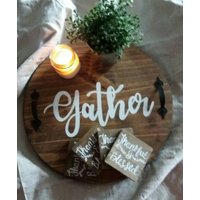 Sammeln Servieren Tablett, Dankbar Und Gesegnet Untersetzer, Tablett Untersetzer Set, Housewarminggeschenk von Twistedhomeaccents