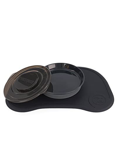 Twistshake Click Mat Mini rutschfest Unterlage aus Silikon für Babys, 38 x 25 cm, BPA Frei, Black D2C von Twistshake