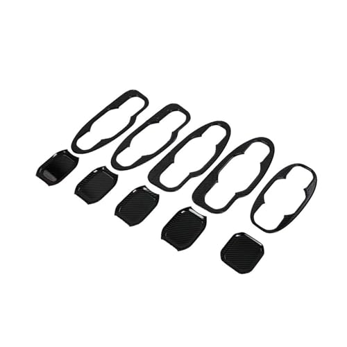 Außentürgriffe für Kraftfahrzeuge ABS Carbon für Fiber Look Auto Türgriff Abdeckung Schüssel Trim für Jeep für Wrangler JL 2018 2019(Door handle bowl) von Twixral