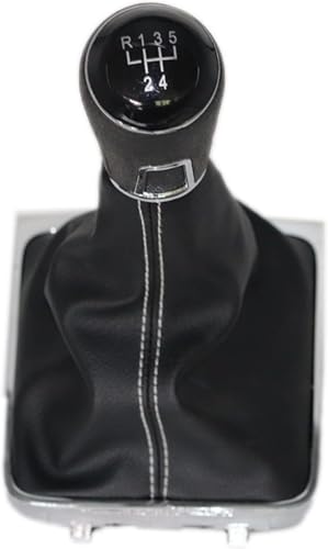 Schalthebel 5/6 geschwindigkeit Auto Schaltknauf Hebel Gaitor Boot Abdeckung Für VW Für Passat B6 CC 3C R36 TDI TFSI für TSI 2006 2007 2008 2009 2010 2011(5 Speed White Line) von Twixral