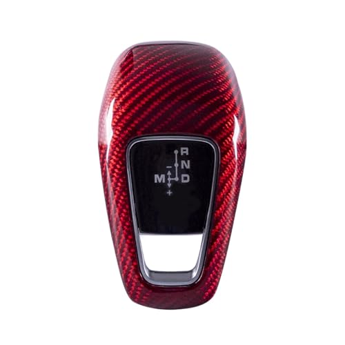 Schalthebel Carbon Look Auto Schaltknauf Abdeckung Dekoration Trim für 2018 2019 2020 2021(Rot) von Twixral