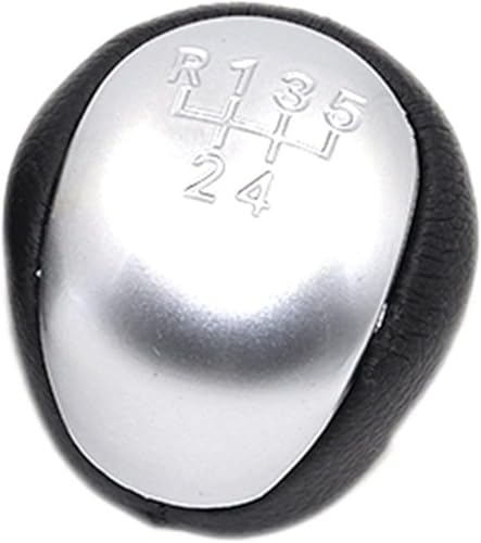 Twixral Auto-Schaltknauf 5 6 für geschwindigkeit Maunal Auto Shifter Hebel Kopf Handball für Kia für forte Koup(5 Speed Silver Knob) von Twixral