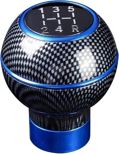 Twixral Auto-Schaltknauf 5 für Geschwindigkeit Manuelle Auto Schaltknauf Gearstick Schalthebel Shifter Griff Ball(Fiber Look) von Twixral