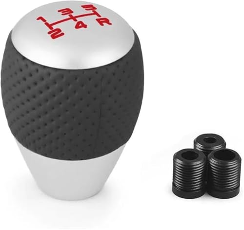 Twixral Auto-Schaltknauf 5 für Geschwindigkeitsknopf-Schaltkopf für mit M8 M10 M12 Auto-Schaltknauf(Silber) von Twixral