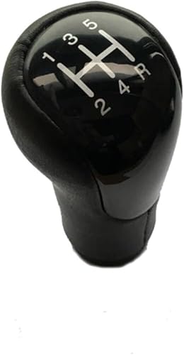 Twixral Auto-Schaltknauf Auto Griff Schaltknauf Kopf Grip Hebel für ford für fiesta MK6 2002-2008(5 Speed Black) von Twixral