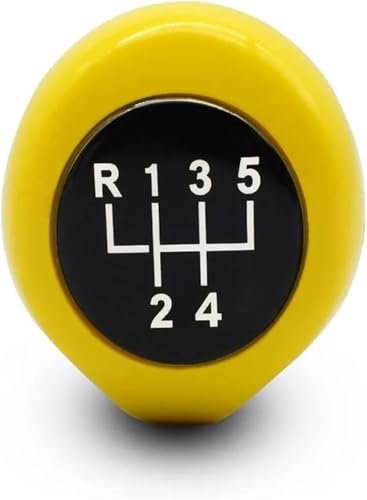Twixral Auto-Schaltknauf Für BMW 1 3 5 6 Serie für X1 X3 X5 M Griff Schaltknauf Kopf(5 Speed Yellow) von Twixral