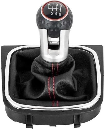 Twixral Auto-Schaltknauf Für VW für Golf 2004-2013 Schaltknauf für mit Gamaschenabdeckung(6 speed) von Twixral