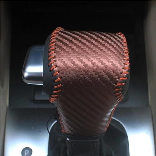 Twixral Auto-Schaltknauf Für vw für golf 6 für passat für tiguan für touran Automatische Schaltknauf(Brown Carbon Fiber) von Twixral