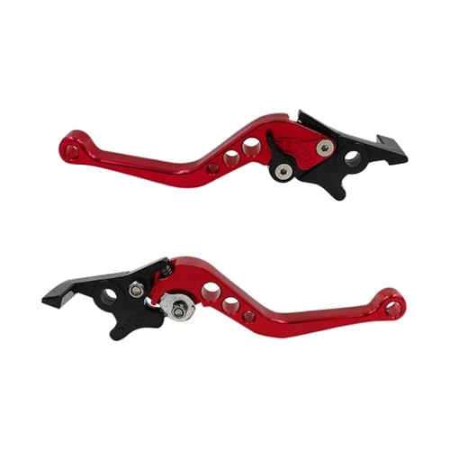 Twixral Pitbike-Kupplungshebel 2 Stücke Universal CNC Legierung Motorrad Bremsgriff Einstellbare Größe Für Moto(Rot) von Twixral