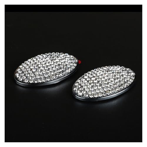 Twixral Schalthebel 2 Stück Auto Schaltknauf Bling Kristall Diamant Funkeln Aufkleber für Cooper S für Clubman F54 F55 F56 Glänzende Abdeckung Schale(Silber) von Twixral