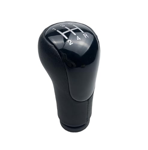 Twixral Schalthebel 5/6 für Speed ​​Leder Schaltknauf Hebel Stift Kopf Für Fiesta Für Fusion Für Transit Für Connect 2002On Auto Styling Zubehör(Schwarz,5 SPEED) von Twixral