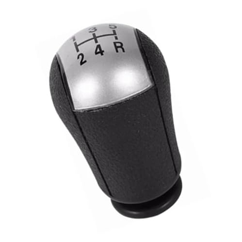 Twixral Schalthebel 5/6 für Speed ​​MT Auto Schaltknauf Kompatibel für Mit für Focus für für Mondeo MK3 S-MAX C-MAX für für Fiesta MK6 Hand Ball(Silber,5 Speed) von Twixral
