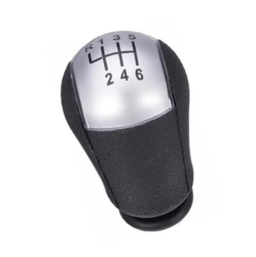 Twixral Schalthebel 5/6 für Speed ​​MT Auto Schaltknauf Kompatibel für Mit für Focus für für Mondeo MK3 S-MAX C-MAX für für Fiesta MK6 Hand Ball(Silber,6 Speed) von Twixral