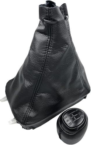 Twixral Schalthebel 5/6 geschwindigkeit Schaltknauf Gamasche Boot Abdeckung Fall Kragen Für SAAB 93 9-3 SS 2003-2012 Auto Styling Zubehör Hebel Shifter Stift(5 Speed Black Combo) von Twixral