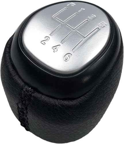 Twixral Schalthebel 5/6 geschwindigkeit Schaltknauf Gamasche Boot Abdeckung Fall Kragen Für SAAB 93 9-3 SS 2003-2012 Auto Styling Zubehör Hebel Shifter Stift(6 Speed Silver) von Twixral