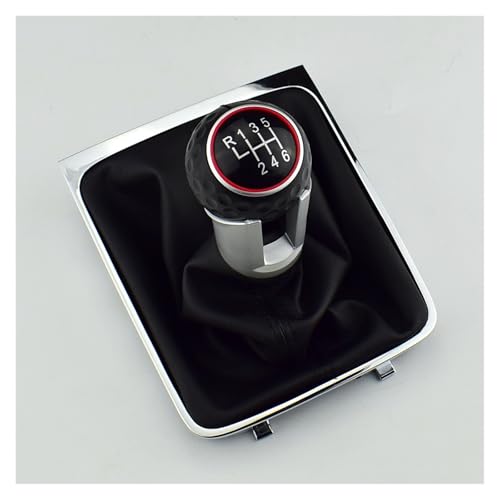 Twixral Schalthebel 6 für Speed ​​Leder Auto Manuelle Getriebe MT Schaltknauf Gaitor Boot, Für B6 DropShip Dropshipping(Rot,6 speed) von Twixral