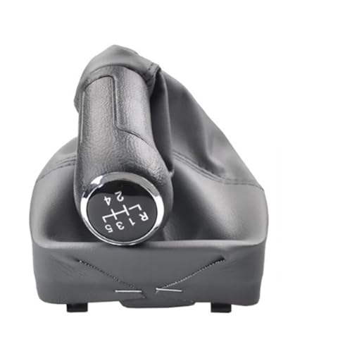 Twixral Schalthebel Auto-Schaltknauf für mit Gaitor-Boot-Abdeckung, kompatibel für für Polo 9N 9N2 2002–2009 5 für Speed ​​Shifter Gaiter Boot(Grau) von Twixral