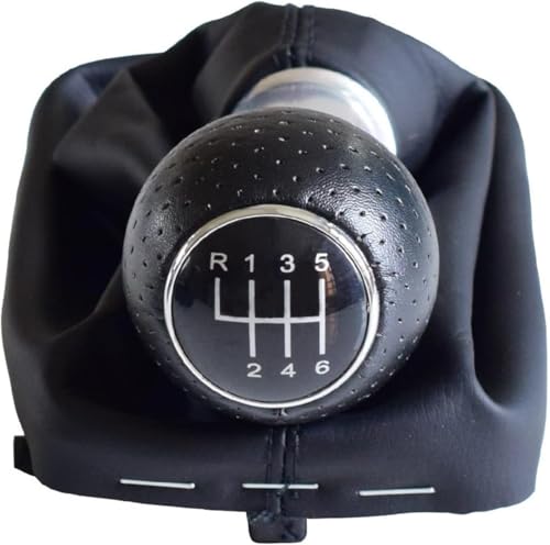 Twixral Schalthebel Auto-Styling Manueller Gangwechsel-Schalthebelknauf Gamasche Kofferraumabdeckung Kragen für A3 S3 2001 2002 2003 Auto 5/6 Geschwindigkeit(Silver-6 Speed) von Twixral