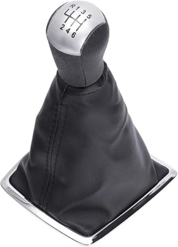 Twixral Schalthebel Für Ford Für Focus Für Mondeo Für Mustang Für Fiesta Für Galaxy 5/6 Geschwindigkeit Auto Schaltknauf Shifter Hebel Stick(6 Speed Silver) von Twixral