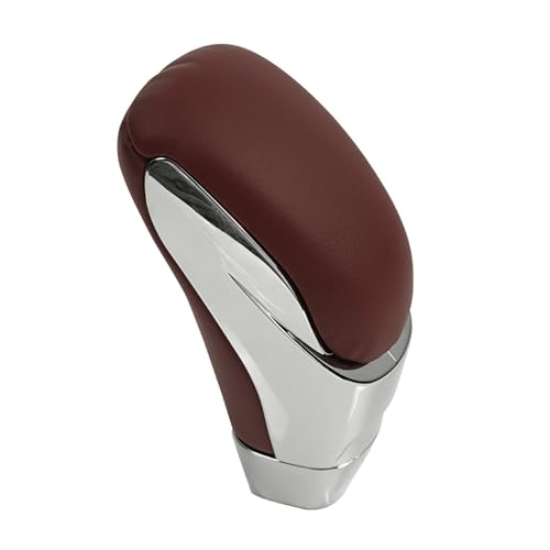 Twixral Schalthebel Für Mazda 3 5 6 8 Für MX5 Für CX5 CX7 CX9 Auto Styling Teile Leder Getriebe Griffe Schaltknauf hebel Shifter Stick Kopf(Rot,Chrome) von Twixral