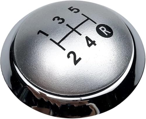 Twixral Schalthebel Für TOYOTA Für Corolla 1.8MT 2007-2013 Für AVENSIS Für YARIS D4D Für RAV4 5/6-Gang-Schaltknaufhebel-Emblem-Kappenabdeckung(5 Speed Silver) von Twixral