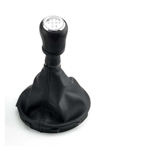 Twixral Schalthebel Für Transporter T5 .1 T6 Gp 2003-2011 Schaltknauf Leder Gamasche Boot Auto Styling(Silber,5) von Twixral