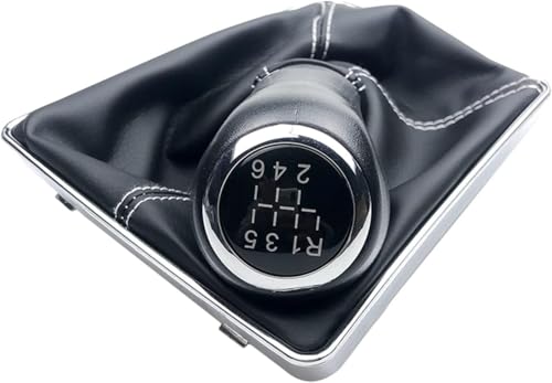 Twixral Schalthebel Für VAUXHALL Für OPEL Für ASTRA H 2004 2005 2006 2007 2008 2009 2010 Auto 5/6-Gang-Schalthebel Schaltknauf für mit Lederkoffer(R12345 White) von Twixral