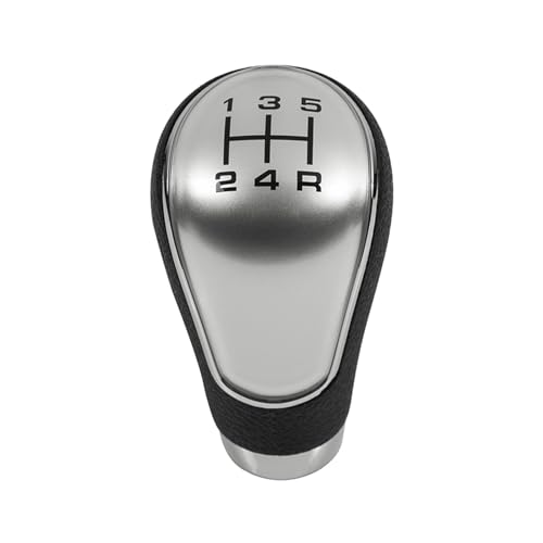 Twixral Schalthebel Schaltknauf Hebel Shifter Kopf Auto Styling Zubehör Für Mazda 2/3/323/6/3 BK 2004 2005 2006 2007 2008 2009 2010 2011 2012(5 Speed Silver) von Twixral