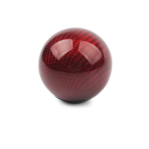 Twixral Schalthebel Universal Auto Schaltknauf Carbon Fiber Racing Stil Shifter Hebel Runde Ball Form Adapter(Rot) von Twixral