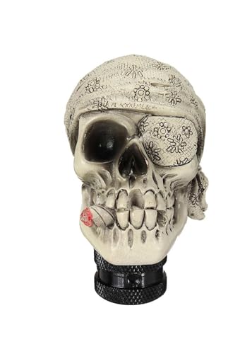 Twixral Schalthebel Universal Auto Schaltknauf Schädel Kopf Styling Manuelle Schalthebel W/Hülse Adapter(Weiß) von Twixral