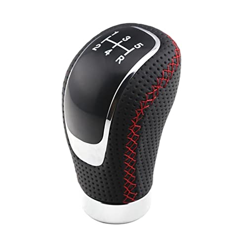 Twixral Schalthebel Universal Schwarz Leder Auto Schaltknauf AT MT ARM Manuelle Stick Hebel Stift Schalthebel Getriebe Wort Pads Adapter(Rot) von Twixral
