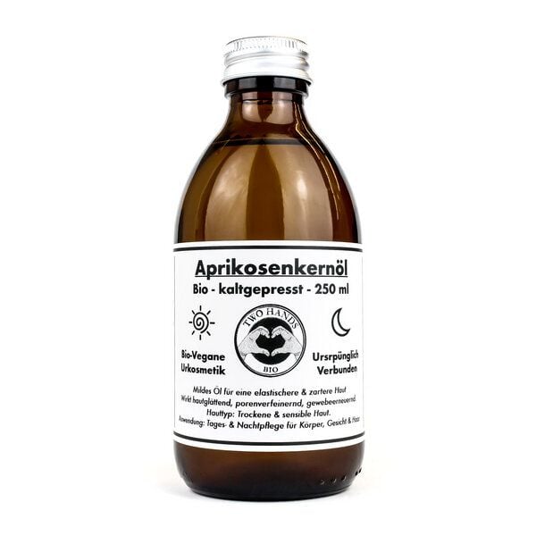 Two Hands BIO Aprikosenkernöl - Bio - kaltgepresst - 250 ml von Two Hands BIO