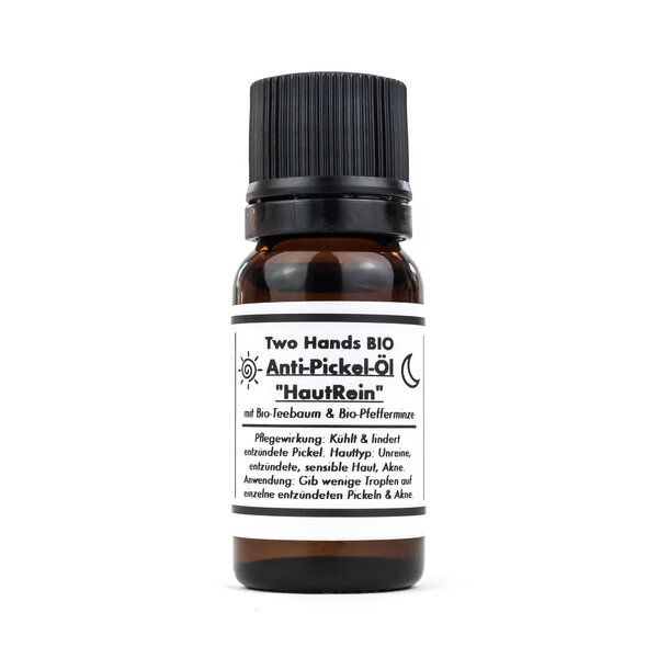 Two Hands BIO Anti-Pickel-Öl „HautRein“ mit Bio-Teebaum & Bio-Pfefferminze - Bio Vegan von Two Hands BIO