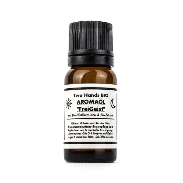 Two Hands BIO Aromaöl „FreiGeist“ mit Bio-Pfefferminze & Bio-Zitrone - Bio Vegan Two Hands BIO Aromaöl „FreiGeist“ mit Bio-Pfefferminze & Bio-Zitrone - Bio Vegan von Two Hands BIO