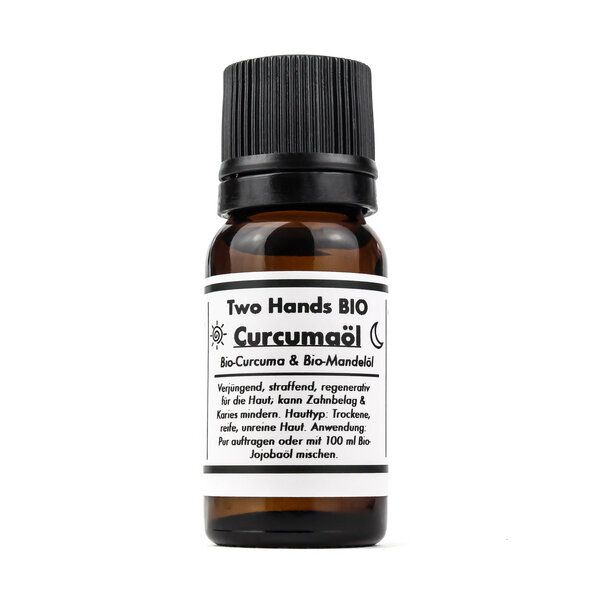 Two Hands BIO Curcumaöl mit Bio-Curcuma & Bio-Mandelöl - 5% Extrakt - Bio Vegan von Two Hands BIO